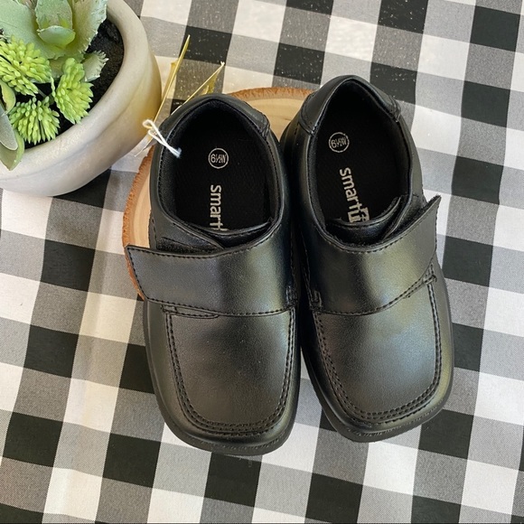 Smartfit Black Velcro Dress Shoes - Picture 6 of 7